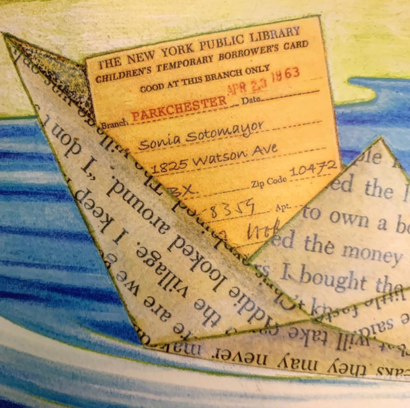 An illustration from Turning Pages by Lulu Delacre.